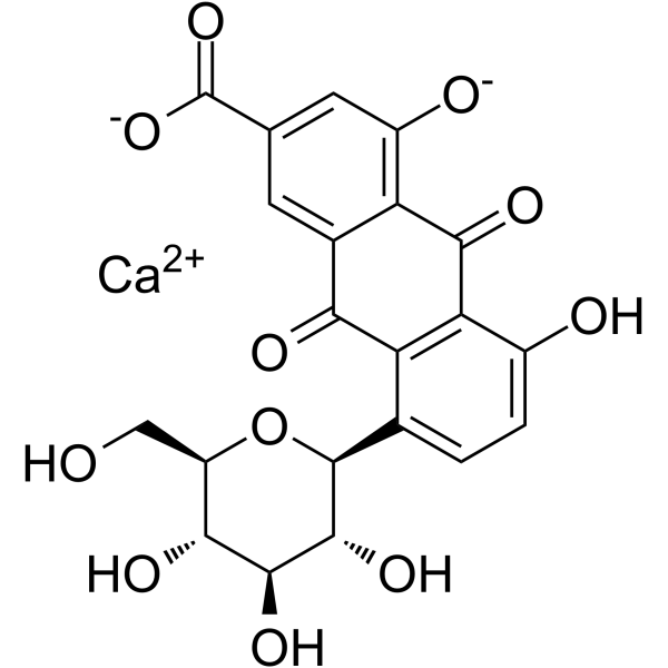 Rhein-8-O-β-D-glucopyranoside Structure